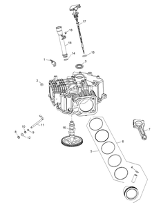 Kohler Kt735-3012 Crankcase Diagram and Parts List for XT2-LX46KH (13WQA1CT010)(2015) Cub Cadet Lawn Tractor